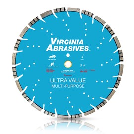 Virginia Abrasives 425-07388 - 1pc 14" UV Multi-Purpose High-Speed Diamond Blade - Wet/Dry Asphalt/Concrete Cutter - Stihl Gas Saws, Bosch Ceramic Discs - 14" x .125" x 1"/20mm - 10mm Segments