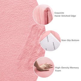 Baby Play Mat for Floor,1.3" Thick Memory Foam Tummy Time Mat,Soft Coral Velvet Nursery Rug,Extra Large Non Slip Crawling Mat for Toddlers,Infants,Kids,Yoga Mat,Tatami Mat for Living Room(Pink)