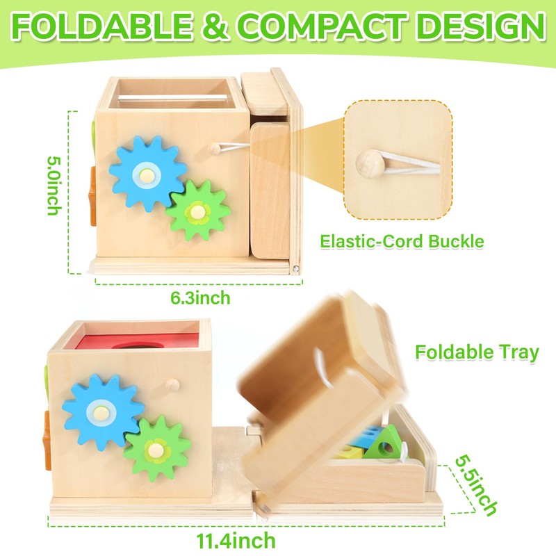 JUSTWOOD Montessori Toys for 1+ Year Old, 8-in-1 Wooden Play