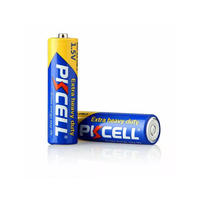 PKCELL 12Pcs 1.5V R6P 2A UM3 Double A Cell Carbon-Zinc