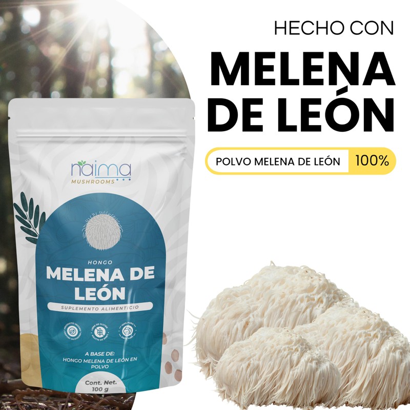 NAIMA Hongo Melena de León en Polvo, 100 g |