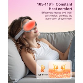 Eye Massager with Heat & Bluetooth Music, Relaxation Gift for Women, Help Alleviate Eye Strain, Promote Better Sleep, Comfortable and Soothing Eye Care Device (Pink)