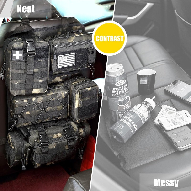 Tactical Car Seat Back Organizer, 2025 Upgrade Tactical Vehicle Panel