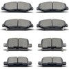 AnnoVinco 8PCS Front Rear Ceramic Brake Pads Replacement Kit Fits