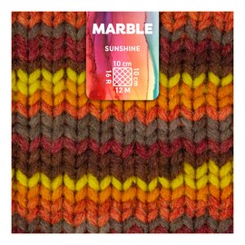 myboshi Marble: Our Wonderful Happy Smile Wool with Colour Gradient, Ökotex Certified, 50 g, 55 m Brown (Sunshine) 3 Balls