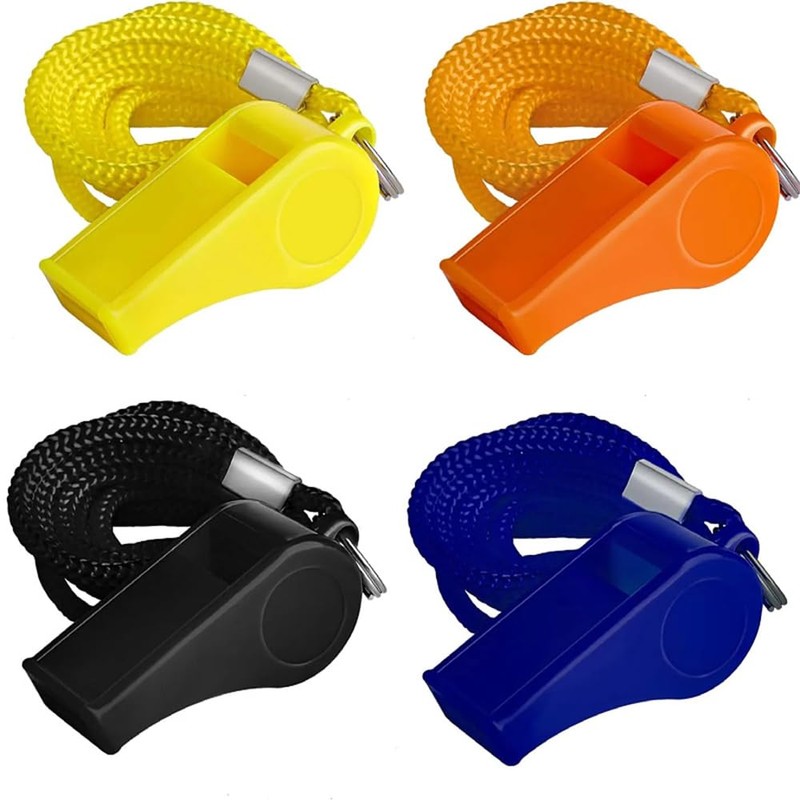 DOUBUYONGYI Referee Whistles with Lanyard for Kids Teacher Plastic Emergency
