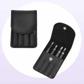 Makeup Tweezers 4-Piece Set White Hair Tweezers Beauty Tweezers 4-Piece Tweezer Pouch Set 2ea