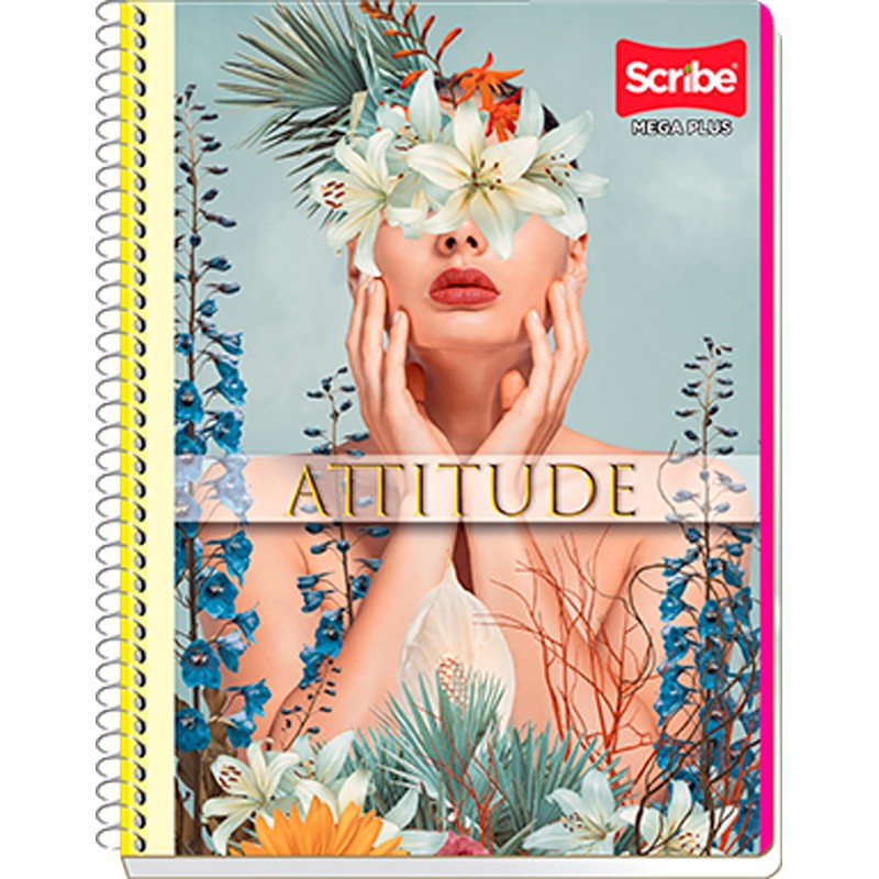Scribe, MEGA PLUS, Cuaderno Profesional Espiral Sencillo de Pasta Semi