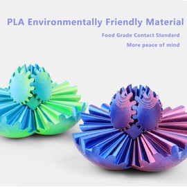 Gear Ball, 3D Printed Gear Ball Spin Ball Fidget Toy, Gear Sphere Fidget Toys, Stress Ball GearSphere Desk Toy, Fidget Ball Gear Toy for Student Gifts for Kids (Green)