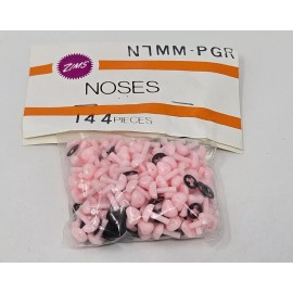 Zim's Bulk VTG Zim's Pink 7mm Tiny Mini Plastic Cat Animal Safety Nose Craft Doll Toy