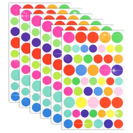 YS-014 Reward Seal, Round Seal, Round Seal, Mix, Colorful, Well Made Seal, Large Capacity, Notebook, Homework, 54 Sheets x 6 Sheets per Sheet, Sparkling Punching Round