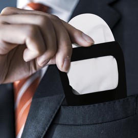 Mantieqingway Mens Handkerchiefs 8.66'' Cotton Solid Hankies with Pocket Squares Holder for Suit, Daily Wedding Party Banquet (1 Pcs - Black)