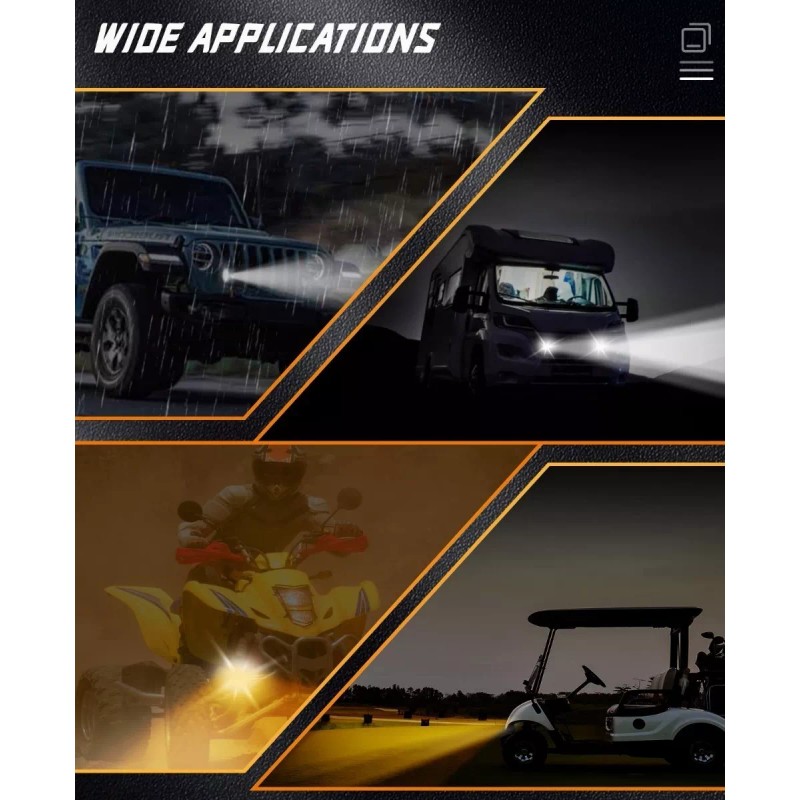 Burkey Par Faros De Lupa 30w*2 Luz Spot Doble Color