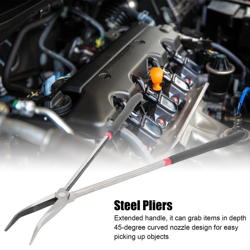 45 Degree Curved Nose Pliers with Long Handle Steel Pliers