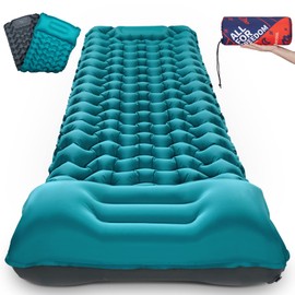 Camping Sleeping Self Inflating Mat: 10cm Thick Lightweight Single Camp Air Bed & Connectable Double Camping Pads & Compact Inflatable Roll Camping Mattress for Outdoor Hiking Backpacking