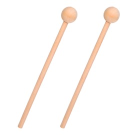 2 Pcs Wood Percussion Sticks 8 Inches Wooden Sticks for Glockenspiel Xylophone Chime Woodblock and Bells (Wood Color)