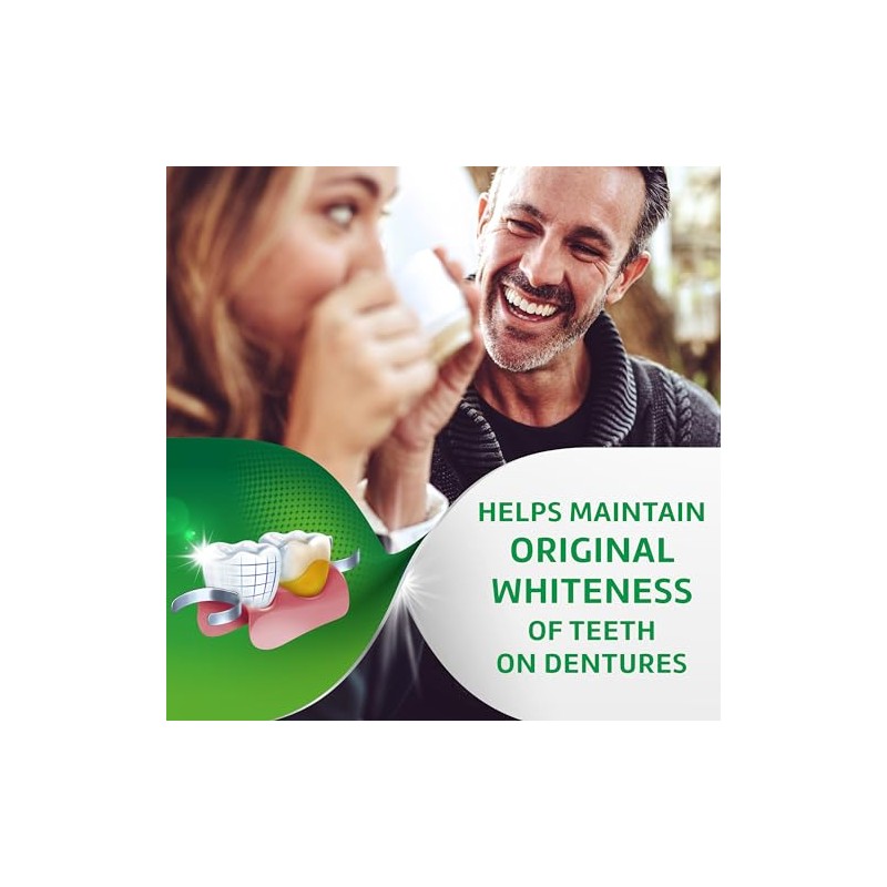 Polident Smokers Antibacterial Denture Cleanser Effervescent Tablets, 120 count