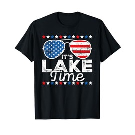 It's Lake Time Patriotic American USA Flag 4th Of July T-Shirt