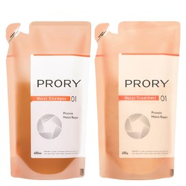 PRORY Moist Repair Shampoo Treatment Set, Rinse Out, Regenerate Bare Hair, Scalp Care, Swell, Damage Care (For Refill/13.5 fl oz (400 ml) / 14.1 oz (400 ml)