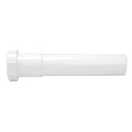 Slip-Joint Extension Tube, 1-1/2 inch, 12 inch Length, for Use with Kitchen and Bathroom Sinks, White - PlumbUSA