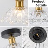 Helitemis 1-Light Vintage Semi Flush Mount Ceiling Light, Black and