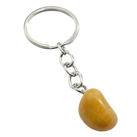 Yellow Jasper Crystal Car Key Holder - Crystals and Healing Stones Car Keys Keychain for Gift for Christmas Stockings Stuffers for Women Men Teen Kids (Tumbled Crystal Keychain)