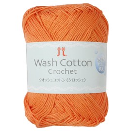 Hamanaka 3842 Washed Cotton Crochet Yarn, Fine Line, Col.140, Orange Type, 0.9 oz (25 g), Approx. 39.8 ft (104 m)