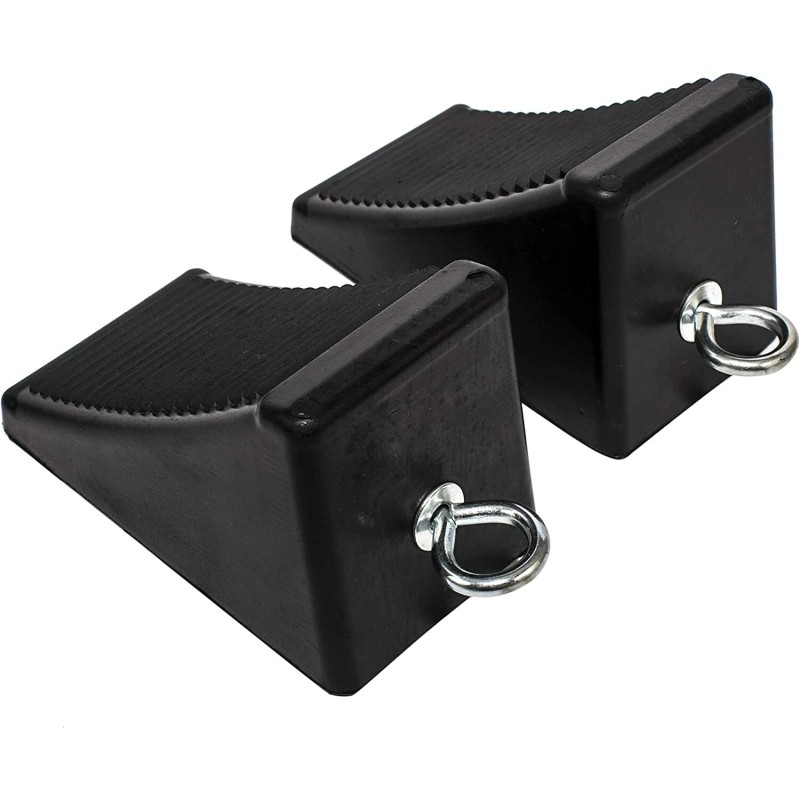 Unbranded 2 Pack MaxxHaul 50011 Rubber Wheel Chock with Eyelet