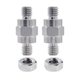 Ampper 3/8"-16 Brass Side Post Battery Terminal Stud Bolts, Nickel Plated Standard Battery Side Post Extender Extension Bolt Compatible with GM Post, Pack of 2