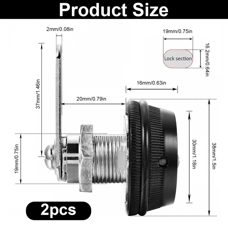 Mikqky Pack of 2 3-Digit Combination Lock, Drawer Combination Lock,