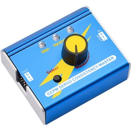 YUNIQUE GREEN-CLEAN-POWER Digital Servo Tester DC 4.8V-6V RC Multifunction Aluminum Housing Servo Controller CCPM Test for ESC Servo Motor, Blue