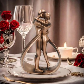 Couple Wedding Anniversary Couple Sculpture Statue Resin Decoration Couple Figurines Modern Home Decoration Bookshelf Office Bedroom Living Room Crafts Decoration Wedding Anniversary Birthday Gift