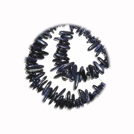 The New Blue Goldstone 12Mm - 22Mm Briolette Hawaiian Chip Gemstone Glass Beads Ideal for Creating Unique Accessories and Decorations HUNT1S03635