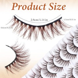 10 pares de pestañas postizas de aspecto natural, pestañas marrones, pestañas de ojo de gato, tira de hadas, ojos de zorro, pestañas postizas de volum