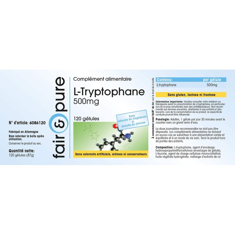 Fair & Pure® - L-Tryptophan 500 mg - Vegan -