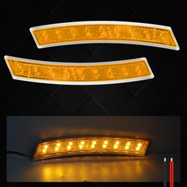 Ygmylandbb Fender Marker Arch Wheel Eyebrow Side Marker Lamp Side Turn Signal Side Light 18 LED Universal 12-24V Amber Paste US Style Set of 2