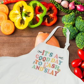 CENWA Eyelash Artist Apron Lash Boss Apron It's a Beautiful Day To Lash And Slay Eyelash Technician Gift, Lash and Slay Apron, 72*68cm