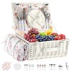 YPshuye Picnic Basket Set for 4 with Waterproof Picnic Blanket