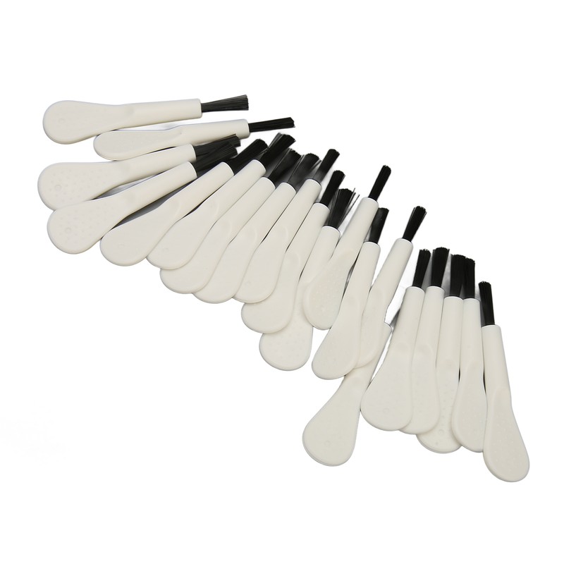20pcs White Handle Black Hair Sound Aid Cleaning Brush Professional