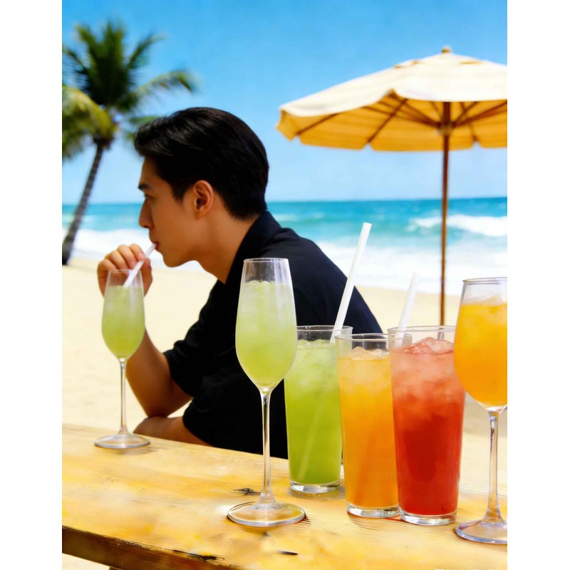 Xyedyaup 100 Pcs Clear Straws 190 Mm X 6 Mm