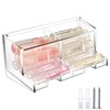 AceOrbit Clear Acrylic Lip Balm Dispenser with Lid, 2-compartment Wall