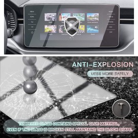 CDEFG Kompatibel mit Skoda Kamiq Scala 2019-2023 2024 Fabia 4 2022+ Auto Navigation Glas Schutzfolie 9H Kratzfest Anti-Fingerprint GPS Transparent Displayschutzfolie Zubehör (9,2 Zoll)