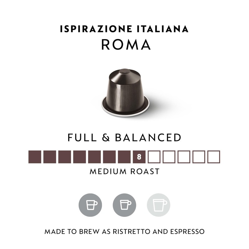Nespresso Capsules Original, Roma, Medium Roast Espresso, 50-Count Espresso Coffee