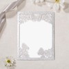 DORIS HOME 50Pcs Glitter Silver Butterfly Quinceanera Invitations, 5" x