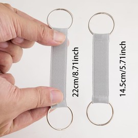 WOLVINA Elastic Double Ring Luggage Strap – Stretch Connector for Travel Backpack, Hat Holder, Glove Clip & Outdoor Gear Attachment (6 Pack Black White Gray)