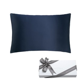 spencer & whitney Silk Pillowcase for Hair and Skin Health with Hidden Zipper 100% Mulberry Silk Bed Pillowcase Both Side 22 Momme Silk(Blue)