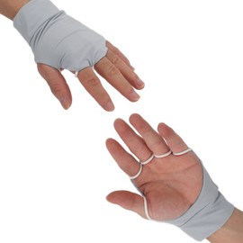 UV Protection Gloves for Men and Women, Sun Protection Gloves with Half Finger Design, Ice Silk Cycling Gloves for Golf, Bike, Outdoor Sports (Grey, M Left)