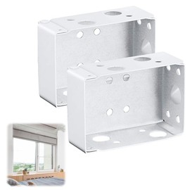 CLKE 2Pcs Venetian Blinds Brackets, Venetian Blind Fittings Brackets, Metal Box Mounting Brackets, Window Blinds Headrail Hold Bracket for Venetian Blinds(White)
