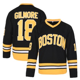 Happy Gilmore Jersey #18 Adam Sandler 1996 Movie Ice Hockey Jersey Stitched (Black,XXX-Large)