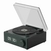 Rotating Vinyl Disc Alarm Clock Speaker Retro 360 Degree Stereo